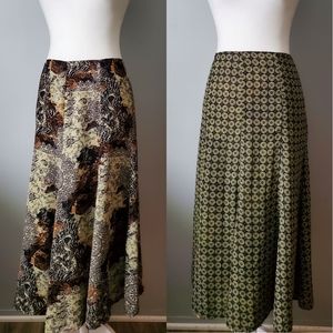Emma James | Reversible Paisley Mixed Print A-line Full Multi-color Maxi Skirt